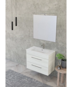 Mobile bagno "caravaggio" bianco venato, 80 cm